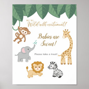 Póster Tema de Safari: Baby Shower toma un trato