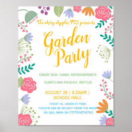 Póster Tema de verano del fiesta del jardín