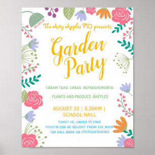 Póster Tema de verano del fiesta del jardín
