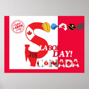 Póster Tema del Día del Trabajo en Canadá