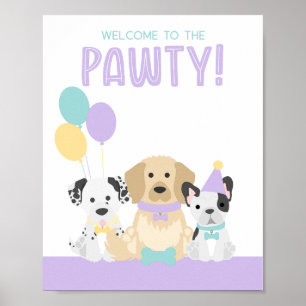 Póster Tema del Fiesta Puppy Dog Pawty