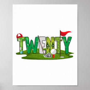 Póster Tema del golf de 20 años Deporte para niños de 20