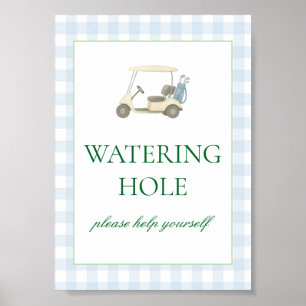 Póster Tema del golf de la etiqueta de agua