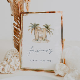 Póster Tema del surf costero Baby Shower favorece el Rótu