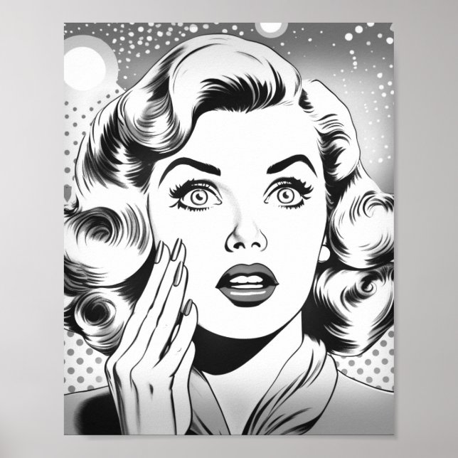 Póster tema/diseño popart retro (Frente)