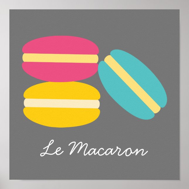 Póster Tema francés Le Macaron lindo pastel (Frente)