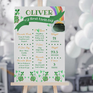 Póster Tema Irlandés Arcoíris Cumpleaños Primer Hito