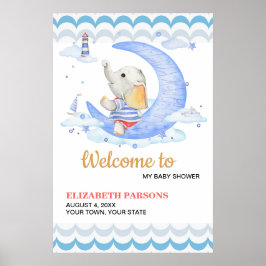 Póster Tema náutico de Baby Shower