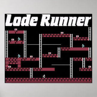 Póster Tema retro del juego de video Loed Runner