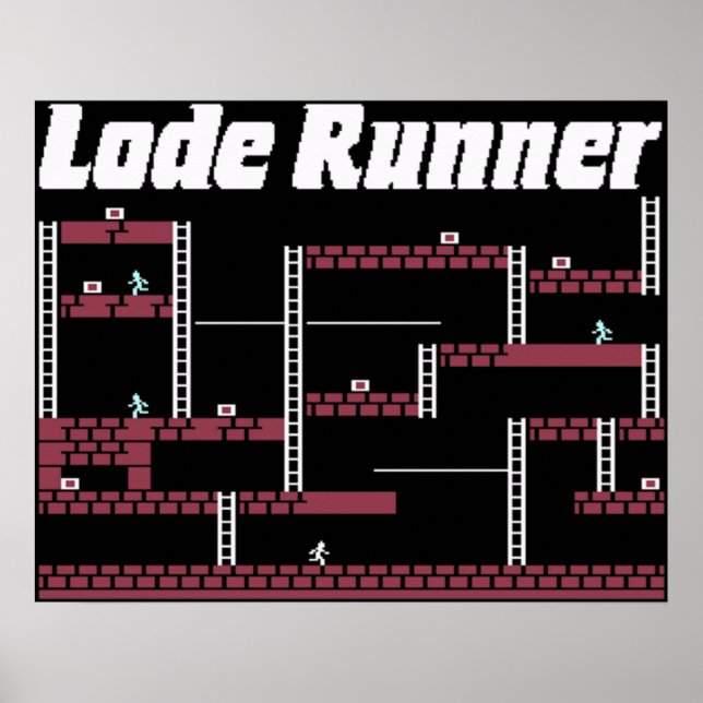 Póster Tema retro del juego de video Loed Runner (Frente)