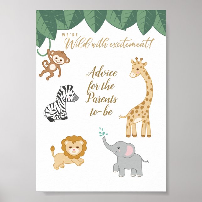 Póster Tema safari: Consejos de Baby Shower para los padr (Frente)