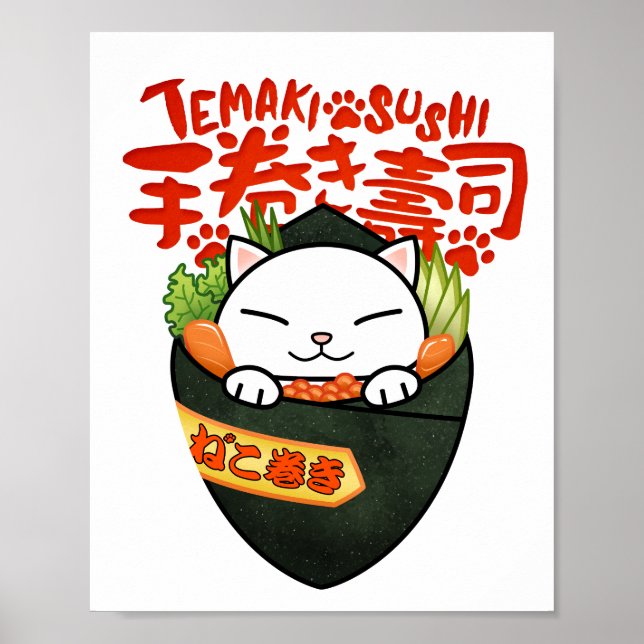 Póster Temaki Sushi Cat (Frente)