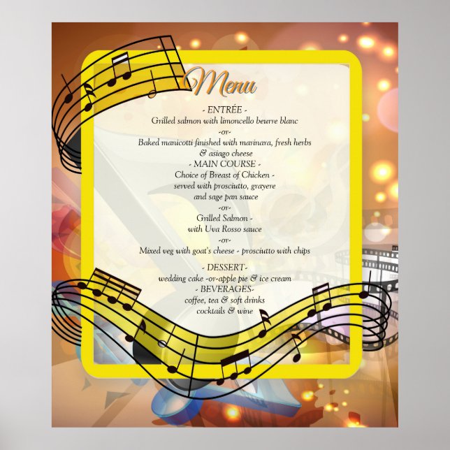 Póster Temas de Celebración para Amantes de la Música (Frente)