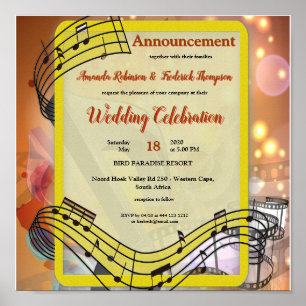 Póster Temas de Celebración para Amantes de la Música