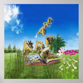 Póster Temas del alfabeto de la capital ABC.