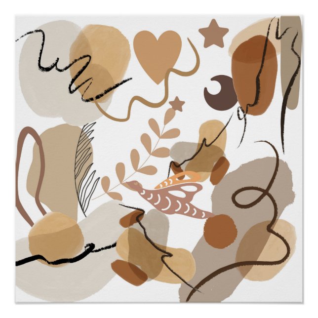 POSTER TEMÁTICO DE ART BEIGE ABSTRACTO (Anverso)