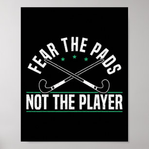 Póster Teme las Almohadillas No al Jugador de Hockey sobr
