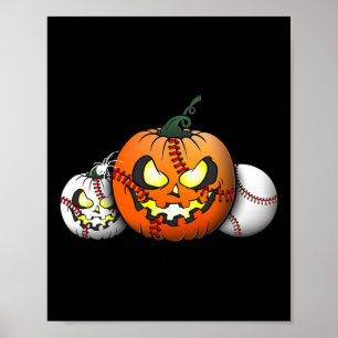 Póster Temeroso entrenador de béisbol, profesor de calaba