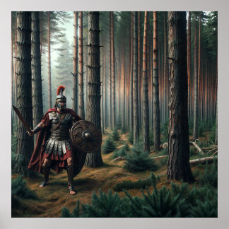 Póster Temeroso soldado romano en la Selva Verdant