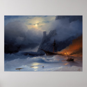 Póster Tempest, 1855 por Ivan Aivazovsky