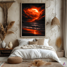 Póster Tempestad de Luna Carmesí – Tormenta Ígnea Sobre e