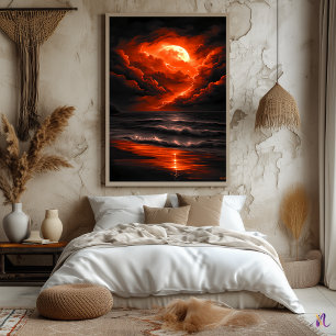 Póster Tempestad de Luna Carmesí – Tormenta Ígnea Sobre e