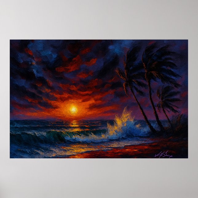 Póster Tempestad Embers Paisaje Marino (Frente)