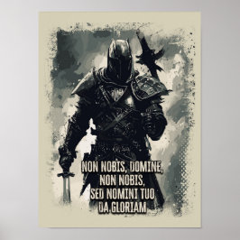 Póster Templar Knight Motto La cita del cruzado