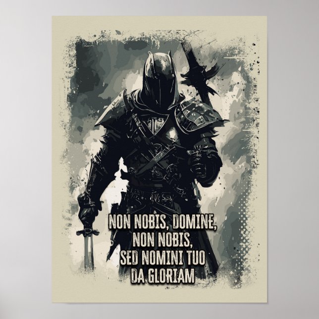 Póster Templar Knight Motto La cita del cruzado (Frente)