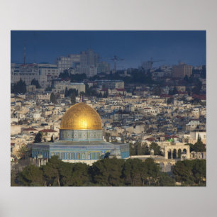 Póster Temple Mount and Dome of the Rock, dawn