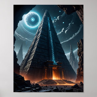 Póster Templo alienígena sobre Asteroides