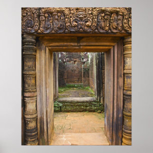 Póster Templo Banteay Srei, Angkor, provincia de Siem Rea