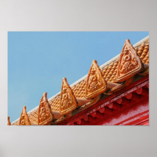 Póster templo budista en Tailandia - techo