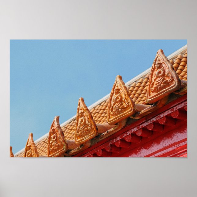 Póster templo budista en Tailandia - techo (Frente)