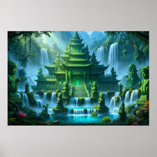 Póster Templo Castillo del Trono de Jade Secreto