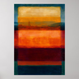 Póster Templo Celestial Zen Horizonte Campo de Color Abst