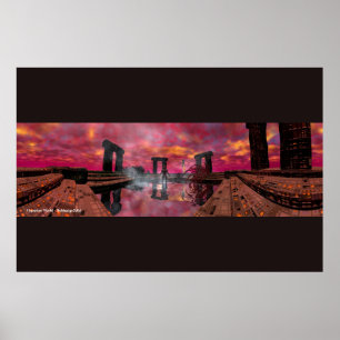 Póster TEMPLO DE AGUA /MUNDO DE HIPERIÓN ,Ciencia Ficción