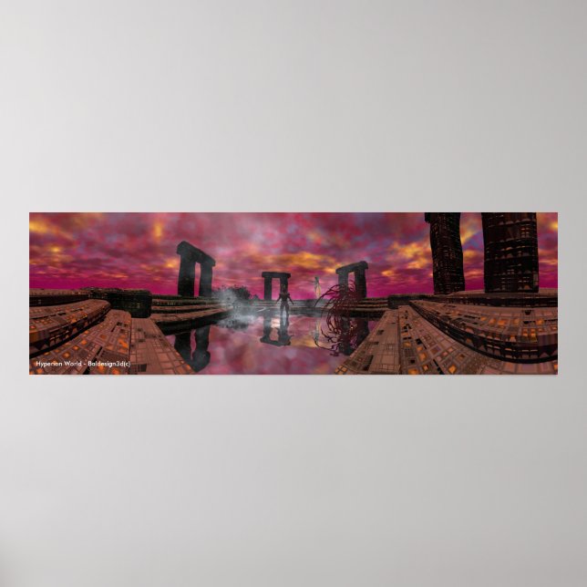 Póster TEMPLO DE AGUA / MUNDO DE LA HIPERIÓN, Sci-Fi (Frente)