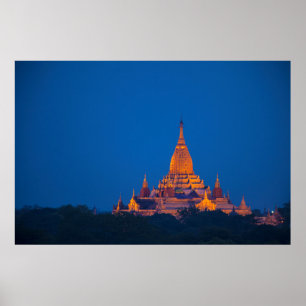 Póster Templo de Ananda al crepúsculo