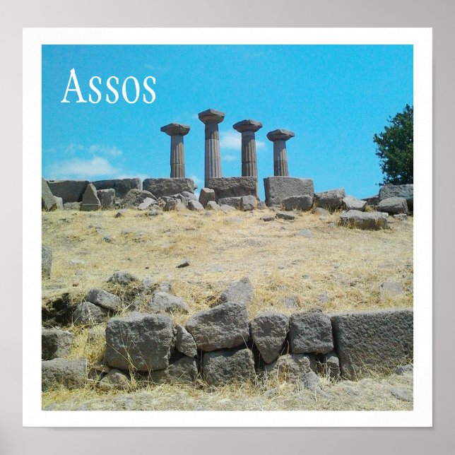 Póster Templo de Atenea, ruinas de Assos, Behramkale, Tur (Frente)