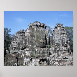 Póster Templo de Bayon en Angkor Wat - Camboya