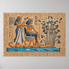 Póster Templo de Hatshepsut, Barcos faraónicos
