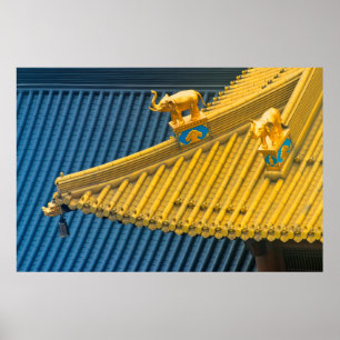 Póster Templo de Jing'an   Detalles arquitectónicos