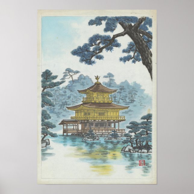 Póster Templo de Kinkakuji Kamei Tobei (Frente)