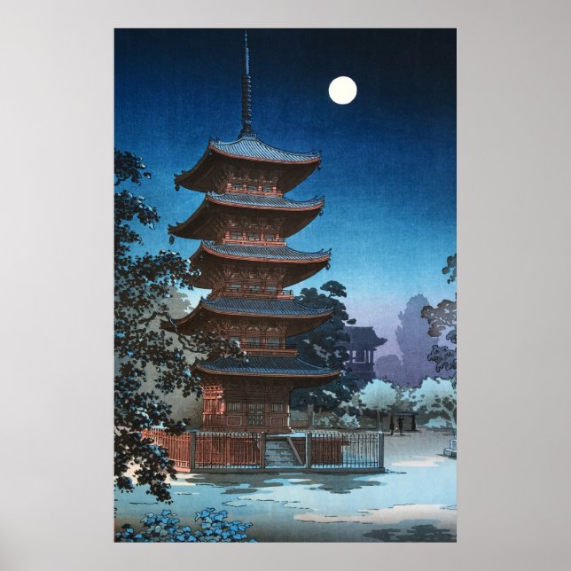 Póster Templo de Kinryuzan en Asakusa, por Tsuchiya Koits (Frente)