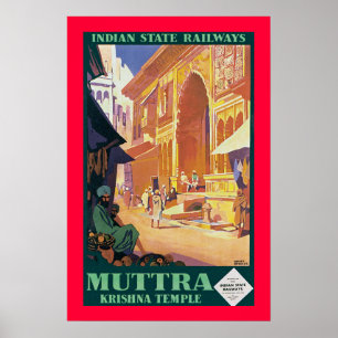 Póster Templo de Krishna del ~ de Muttra