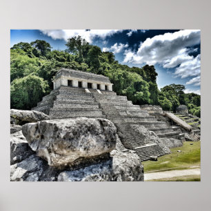 Póster Templo de las Inscripciones, Palenque, México