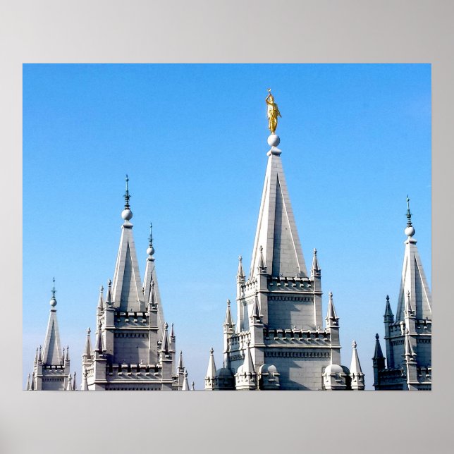 Póster templo de salt lake angel moroni mormon (Frente)