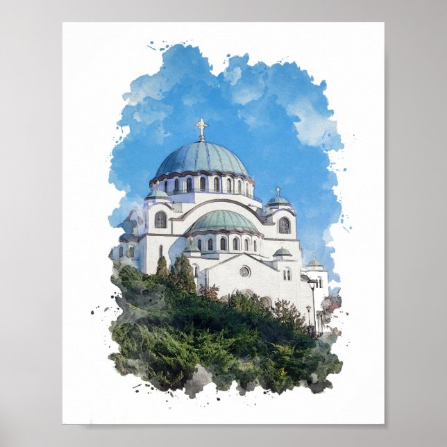 Póster Templo de San Sava Serbia (Frente)