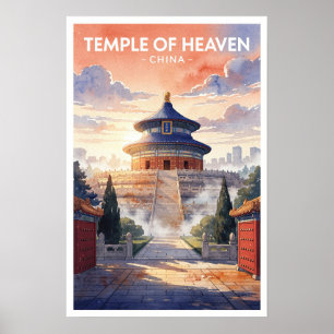 Póster Templo del Cielo China Viajes Vintage